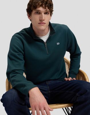 Regular Patch Half Zip Sweatshirt in Ponderosa Pine