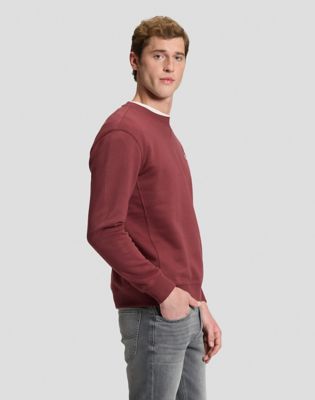 Regular Patch Crew Sweatshirt in Port