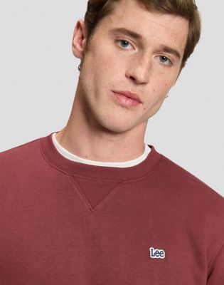 Regular Patch Crew Sweatshirt in Port
