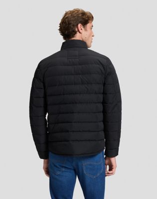 Regular Stand Collar Puffer Jacket in Black