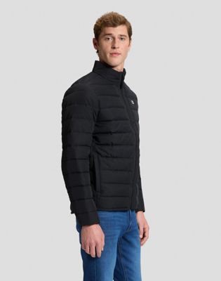 Regular Stand Collar Puffer Jacket in Black