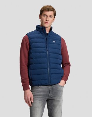 Regular Stand Collar Puffer Vest in Dress Blues