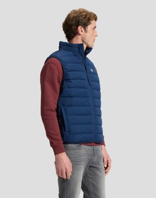 Regular Stand Collar Puffer Vest in Dress Blues