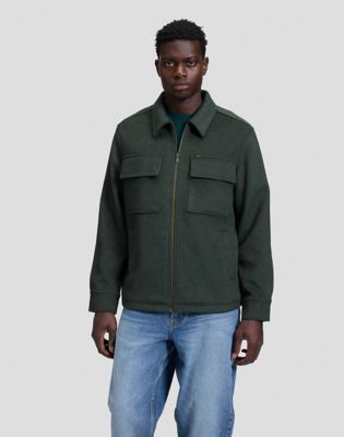 Relaxed Utility Wool Jacket in Deep Depths