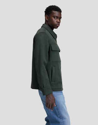 Relaxed Utility Wool Jacket in Deep Depths