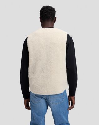 Workwear Relaxed Vest in Warm Ecru