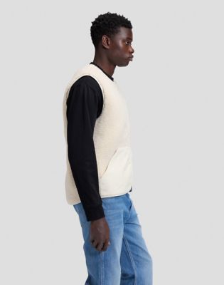 Workwear Relaxed Vest in Warm Ecru