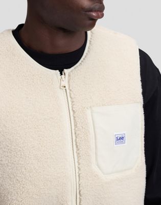 Workwear Relaxed Vest in Warm Ecru