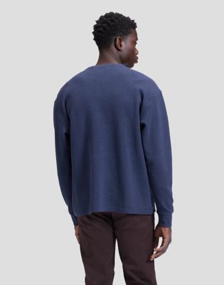 Slim Henley Tee in Indigo Heather