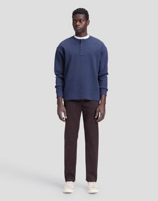 Slim Henley Tee in Indigo Heather
