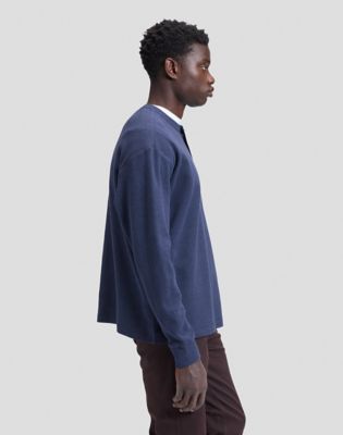 Slim Henley Tee in Indigo Heather