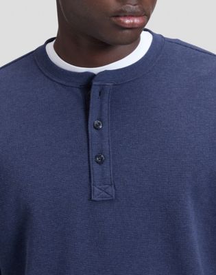 Slim Henley Tee in Indigo Heather