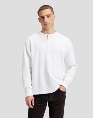 Slim Henley Tee in Ecru