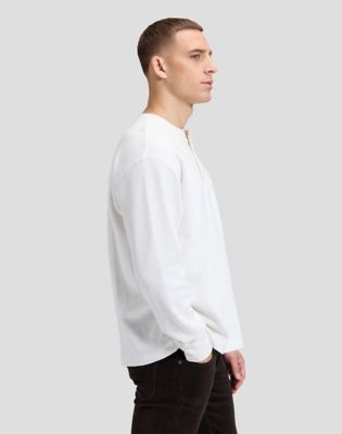 Slim Henley Tee in Ecru
