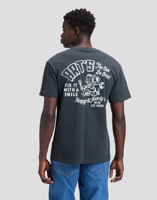 Workwear Crew Relaxed Tee in Washed Black