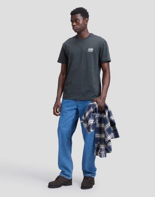 Workwear Crew Relaxed Tee in Washed Black