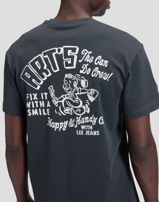 Workwear Crew Relaxed Tee in Washed Black