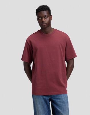 Workwear Relaxed Boxy Heavy Tee in Port