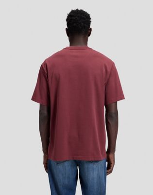 Workwear Relaxed Boxy Heavy Tee in Port