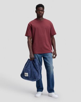 Workwear Relaxed Boxy Heavy Tee in Port