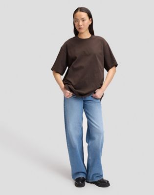 Workwear Relaxed Boxy Heavy Tee in Chocolate Torte