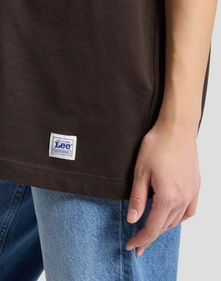 Workwear Relaxed Boxy Heavy Tee in Chocolate Torte