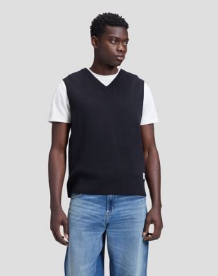 Workwear Relaxed Knit Vest in Black