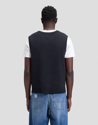 Workwear Relaxed Knit Vest in Black