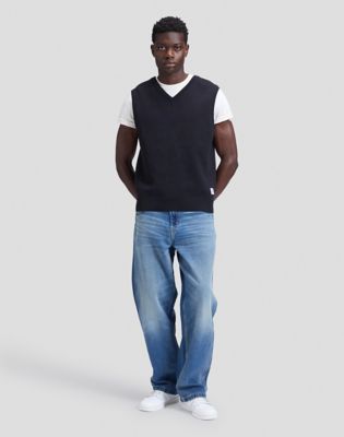 Workwear Relaxed Knit Vest in Black