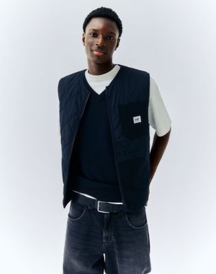 Workwear Relaxed Knit Vest in Black