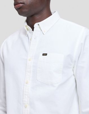 Lee Regular Fit Button Down Shirt in Bright White