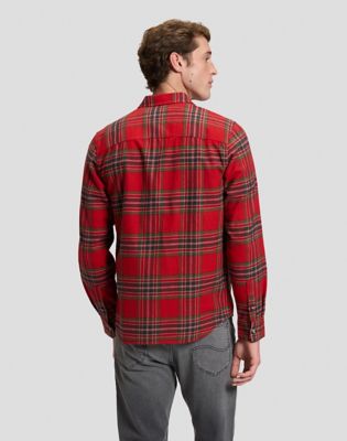 Regular Leesure Shirt in Red Tartan