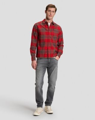 Regular Leesure Shirt in Red Tartan
