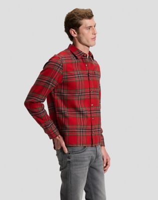 Regular Leesure Shirt in Red Tartan