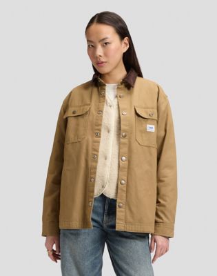 Workwear Relaxed Overshirt in Dark Khaki