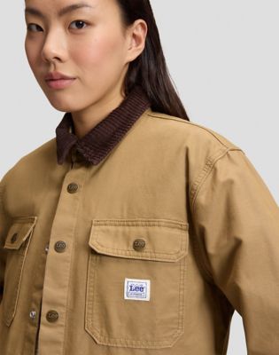 Workwear Relaxed Overshirt in Dark Khaki