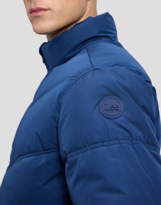 Regular Short Lee Puffer Jacket in Dress Blues