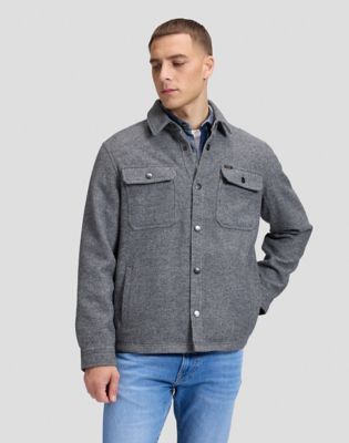 Relaxed Wool Overshirt in Heather Grey