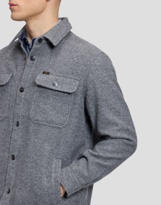 Relaxed Wool Overshirt in Heather Grey
