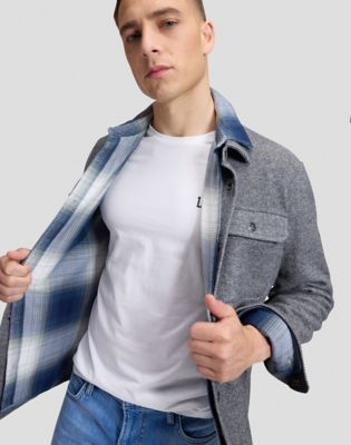 Relaxed Wool Overshirt in Heather Grey