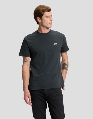 Relaxed Small Logo Tee in Washed Black