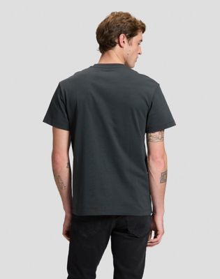 Relaxed Small Logo Tee in Washed Black