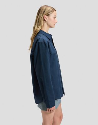 Workwear Relaxed No Pocket Button Down Shirt in Insignia Blue