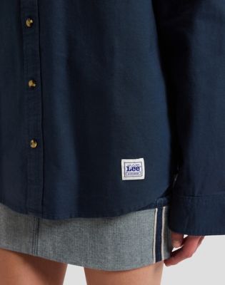 Workwear Relaxed No Pocket Button Down Shirt in Insignia Blue