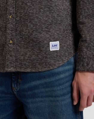 Workwear Relaxed No Pocket Button Down Shirt in Chocolate Torte
