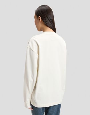 Workwear Relaxed Long Sleeve Boxy Heavy Tee in Ecru