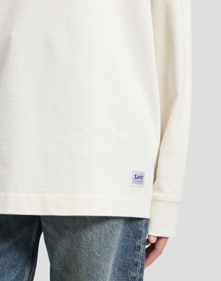 Workwear Relaxed Long Sleeve Boxy Heavy Tee in Ecru