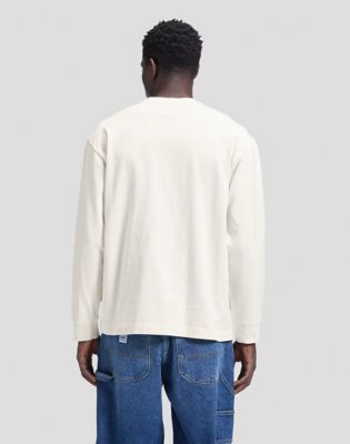 Workwear Relaxed Long Sleeve Boxy Heavy Tee in Ecru
