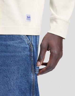 Workwear Relaxed Long Sleeve Boxy Heavy Tee in Ecru