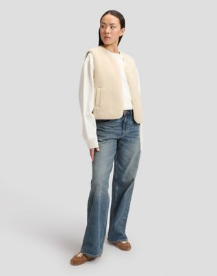 Workwear Relaxed Long Sleeve Boxy Heavy Tee in Ecru
